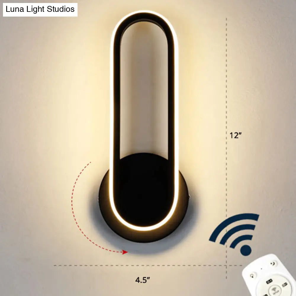 Nordic Metal Led Rotatable Oblong Wall Mount Lamp For Bedroom Lighting