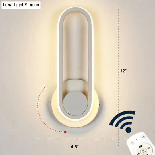 Nordic Metal Led Rotatable Oblong Wall Mount Lamp For Bedroom Lighting