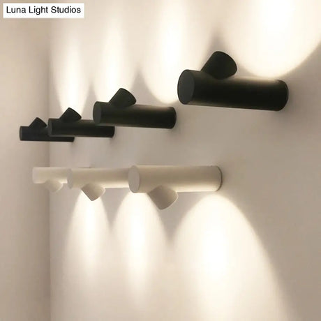 Nordic Metal Led Wall Sconce In Black/Grey/White - Bedside Lighting Solutions