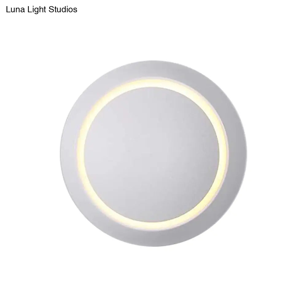 Nordic Metal Moon Wall Light - Moveable Flush Mount Sconce In Black/White/Pink With Led White/Yellow