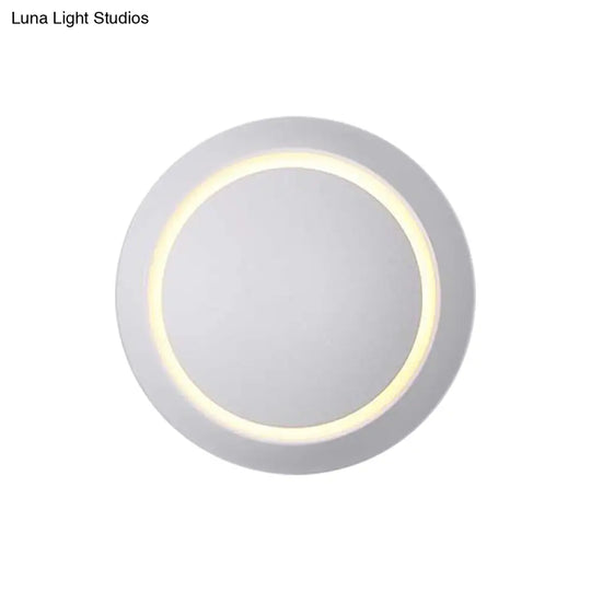 Nordic Metal Moon Wall Light - Moveable Flush Mount Sconce In Black/White/Pink With Led White/Yellow