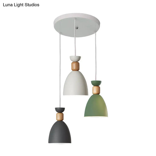 Nordic Metal Wine Cup Multi Pendant Light With 3 Bulbs For Elegant Table Lighting