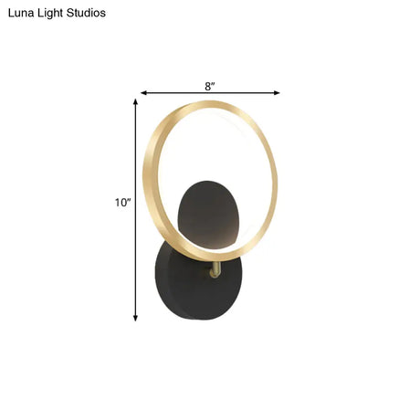 Nordic Metallic Led Wall Mount Lamp - Elegant Black Lighting For Bedroom