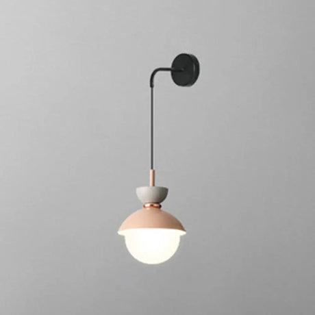 Nordic Mini Macaroon Wall Sconce - Colorful Indoor Lighting For Bedroom And Corridor Decor Gray-Pink