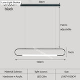 Nordic Minimalist Bar Hanging Rectangular Frame Pendant Light Pendant