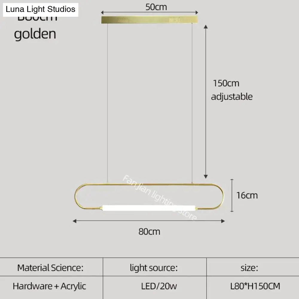 Nordic Minimalist Bar Hanging Rectangular Frame Pendant Light Pendant