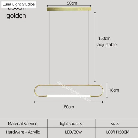 Nordic Minimalist Bar Hanging Rectangular Frame Pendant Light Pendant