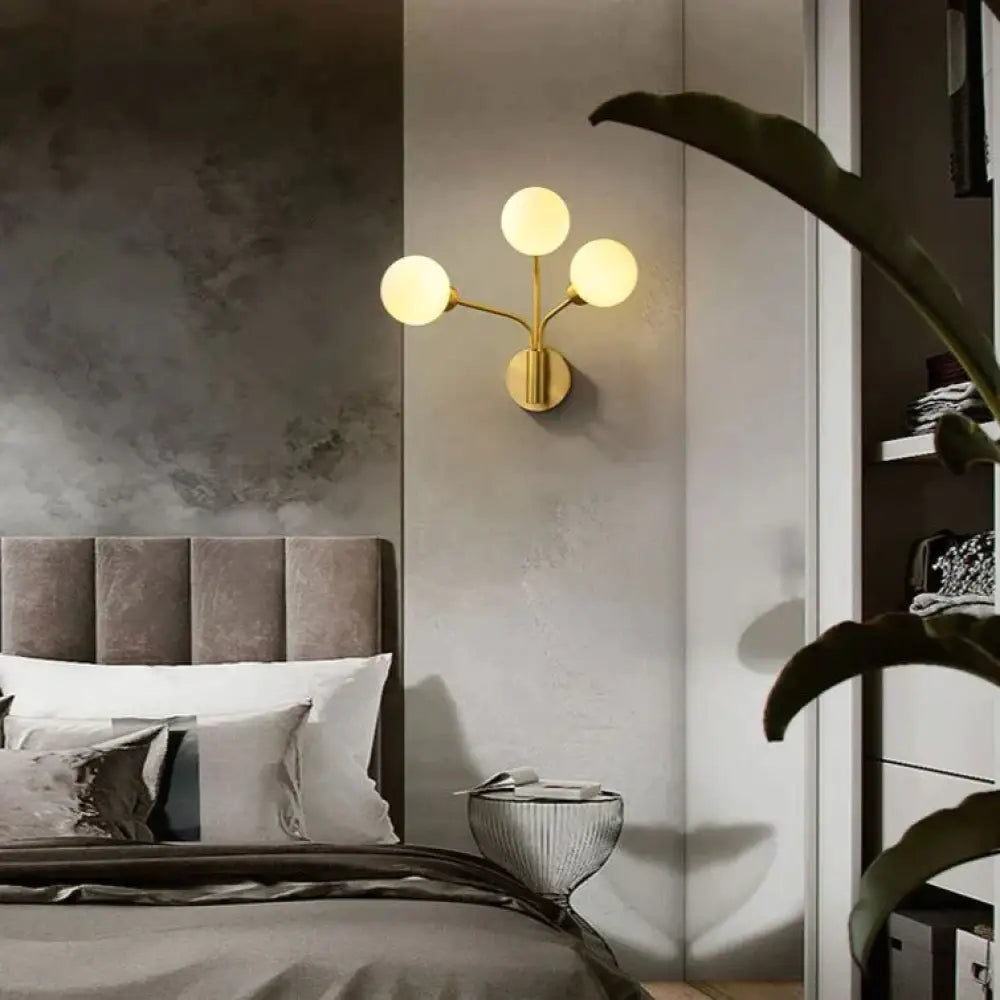 Nordic Minimalist Bedroom Bedside Light Corridor Aisle Full Copper Wall Lamp Copper Wall Lamps