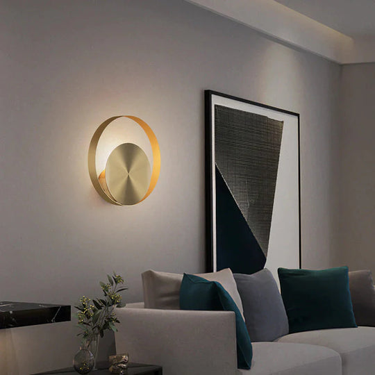 Lampe de chevet nordique minimaliste chambre à coucher pleine applique murale en cuivre