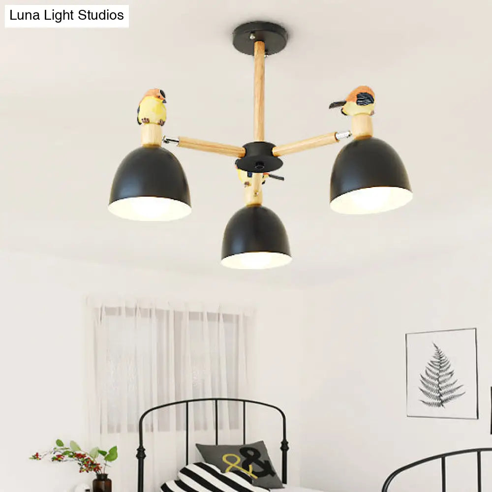 Nordic Modern Iron Chandelier With Bird Deco Lighting For Living Room Décor
