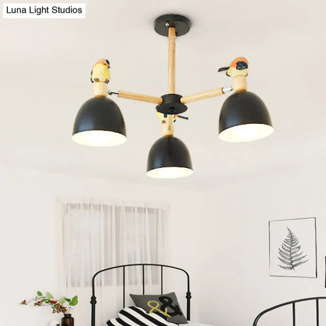 Nordic Modern Iron Chandelier With Bird Deco Lighting For Living Room Décor