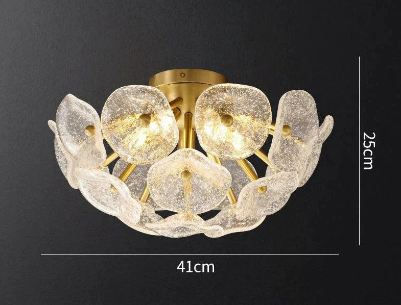 Plafonnier de lampe de cuivre de cristal de luxe de lumière moderne nordique