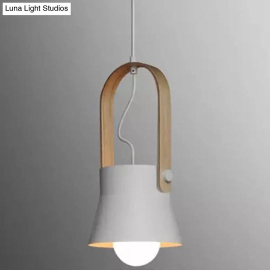 Nordic Style 1-Light Pendant Lamp - Upside Down Trifle Design For Modern Metal Restaurants White /