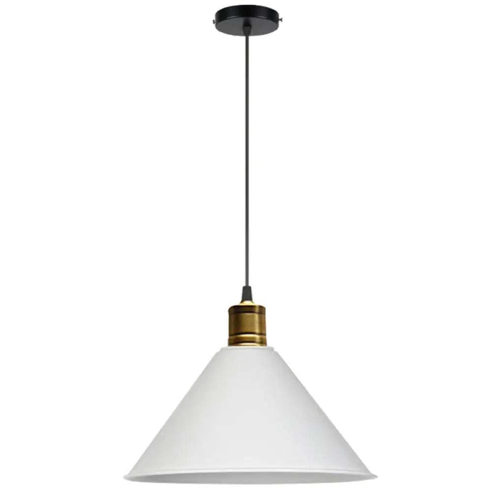 Nordic Modern Metal Tapered Hanging Light - Stylish 1-Light Restaurant Ceiling Pendant Lamp White /