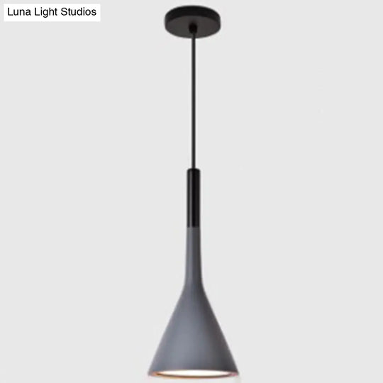Nordic Modern Resin Tapered Hanging Light - Stylish 1-Light Restaurant Pendant Lamp Grey