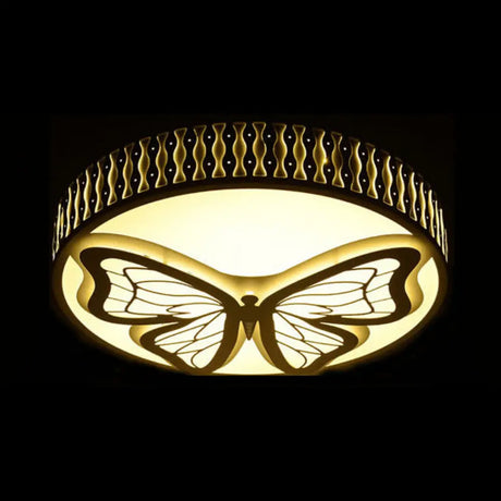 Nordic Modern Round Flush Mount Ceiling Light In White - Bedroom & Living Room Lighting / B