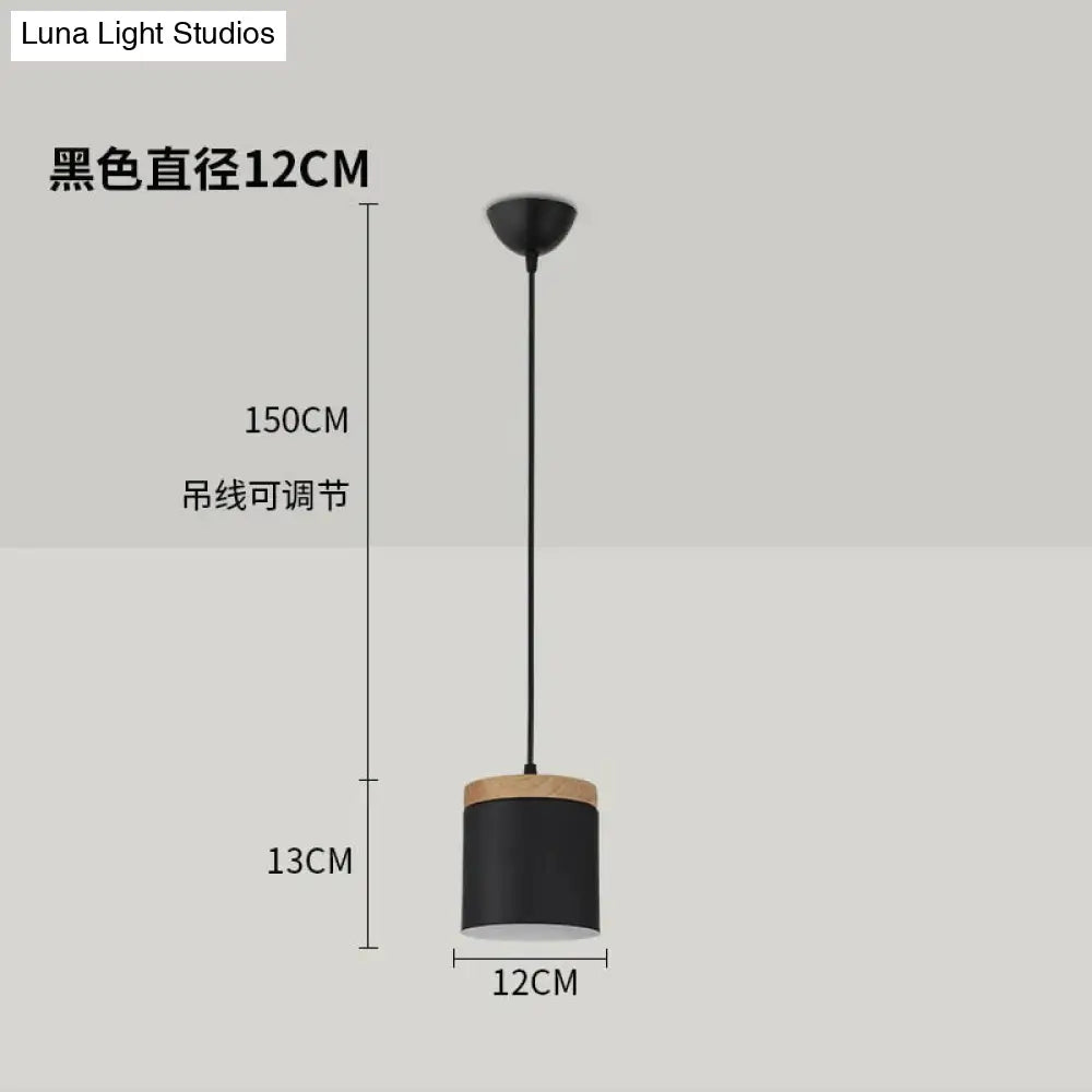 Nordic Modern Wood Aluminum E27 Pendant Lights Living Room Dining Bedside Table Decorative Lighting