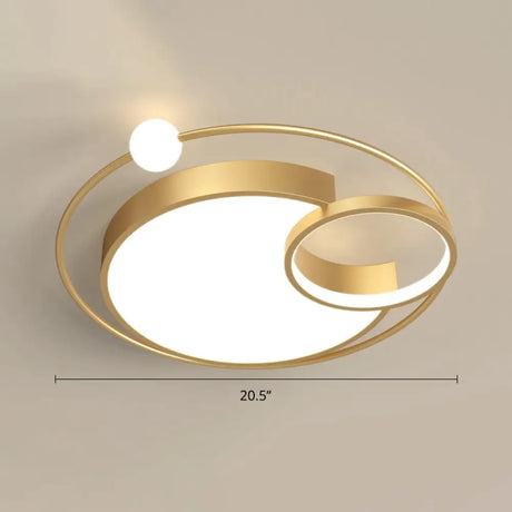 Nordic Moon Led Metal Ceiling Light For Bedroom Gold / 20.5’ Third Gear