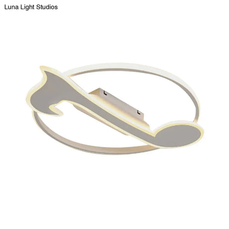 Nordic Musical Note Ceiling Mount Light For Kindergarten - Acrylic Candy Colored Lamp