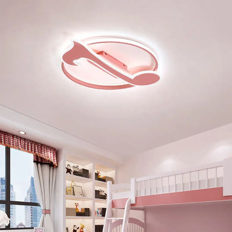 Nordic Musical Note Ceiling Mount Light For Kindergarten - Acrylic Candy Colored Lamp Pink / White
