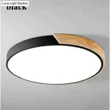 Nordic Oak App Dimmable Led Ceiling Lights Living Room Round Multicolor Alloy Lamp Bedroom Light
