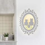 Nordic Oval Frame Kitten Kitchen Wall Light With Led Acrylic White