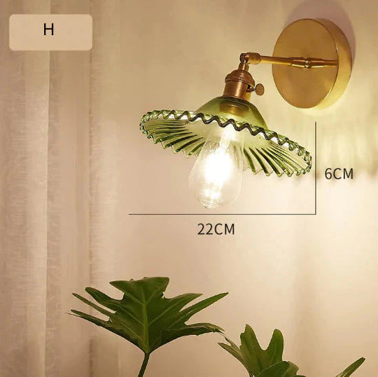 Lampe murale en cuivre pleine de chevet de chambre à coucher de salon rétro nordique