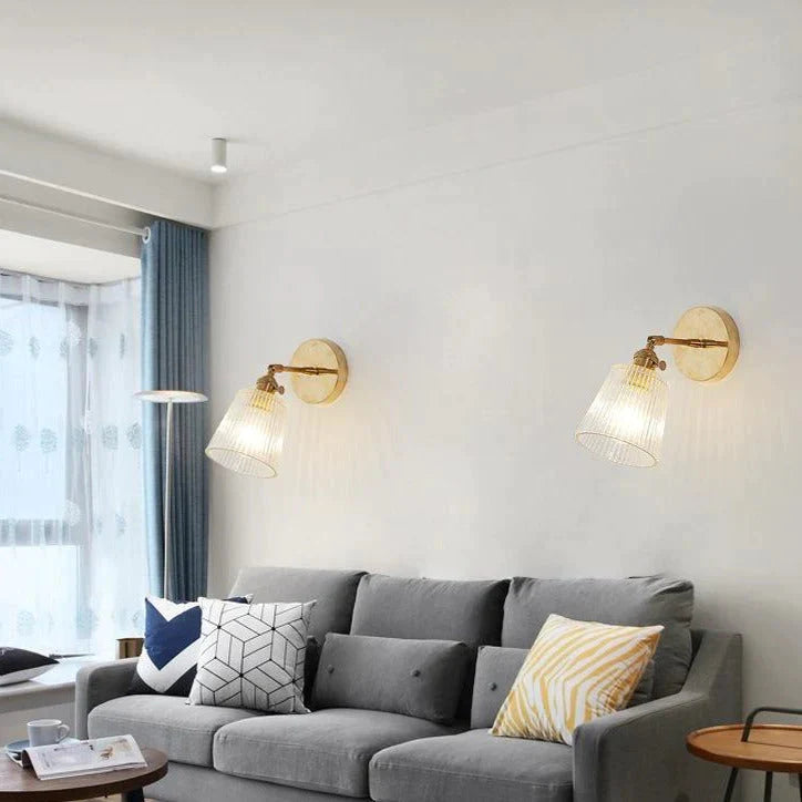 Lampe murale en cuivre pleine de chevet de chambre à coucher de salon rétro nordique