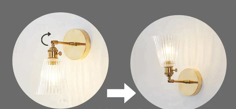 Nordic Retro Livingroom Bedroom Bedside Full Copper Wall Lamp Copper Wall Lamps