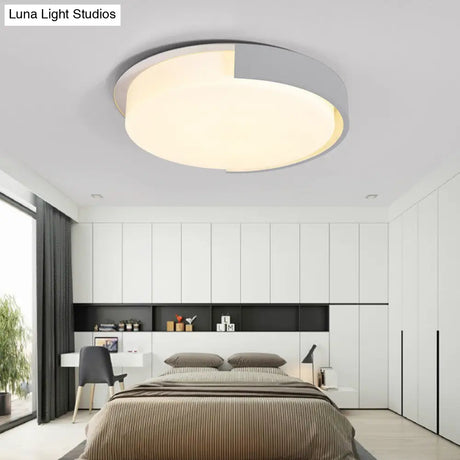 Nordic Round Flush Mount Acrylic Led Ceiling Lamp For Office – Candy Colored