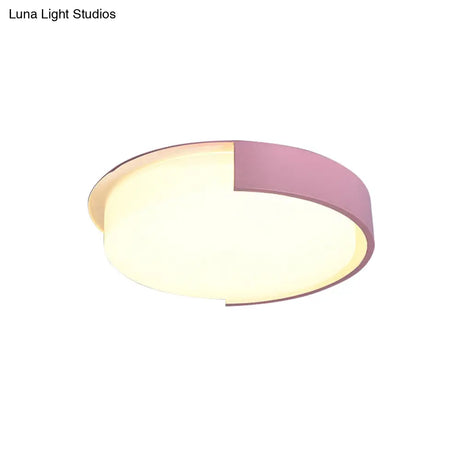 Nordic Round Flush Mount Acrylic Led Ceiling Lamp For Office – Candy Colored