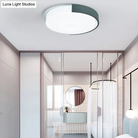 Nordic Round Flush Mount Acrylic Led Ceiling Lamp For Office – Candy Colored