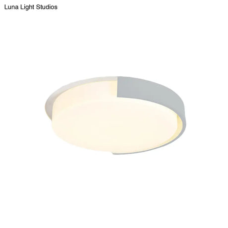 Nordic Round Flush Mount Acrylic Led Ceiling Lamp For Office – Candy Colored