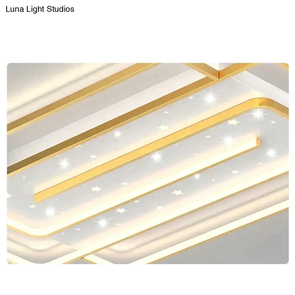 Nordic Simple Light Luxury Atmosphere Square Living Room Bedroom Ceiling Lamp Ceiling