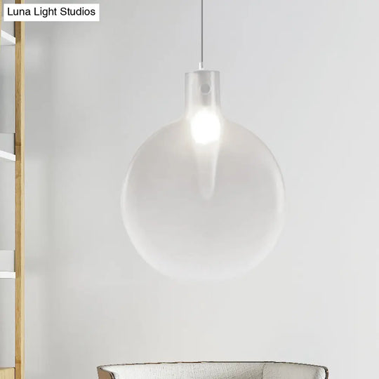 Nordic Glass Suspension Pendant - 1 Light Sliver Ball Hanging Ceiling In Brown/Green/Yellow For