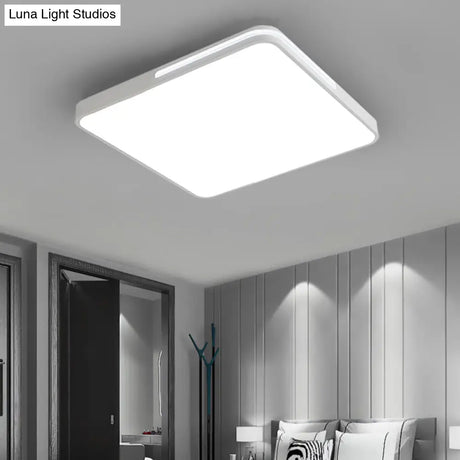 Nordic Square Flush Mount Led Ceiling Lamp For Bedroom - Acrylic Black