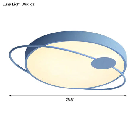 Nordic Style Acrylic Led Flush Ceiling Light Fixture: 18’/21.5’/25.5’ Diameter Round Shape