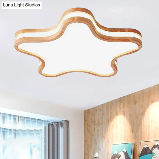 Nordic Style Acrylic White Led Ceiling Lamp For Kids Bedroom - Sky Mount Light / Star