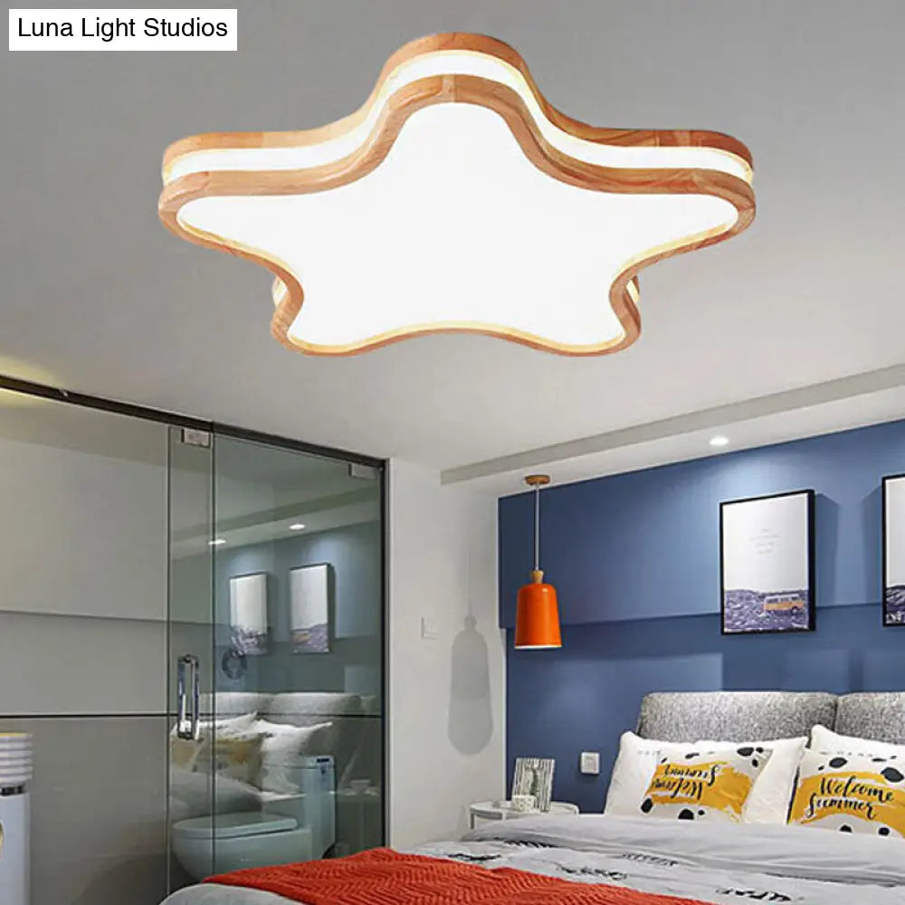 Nordic Style Acrylic White Led Ceiling Lamp For Kids Bedroom - Sky Mount Light
