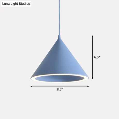 Nordic Style Aluminum Conic Pendant Light With Led For Dining Room Ceiling
