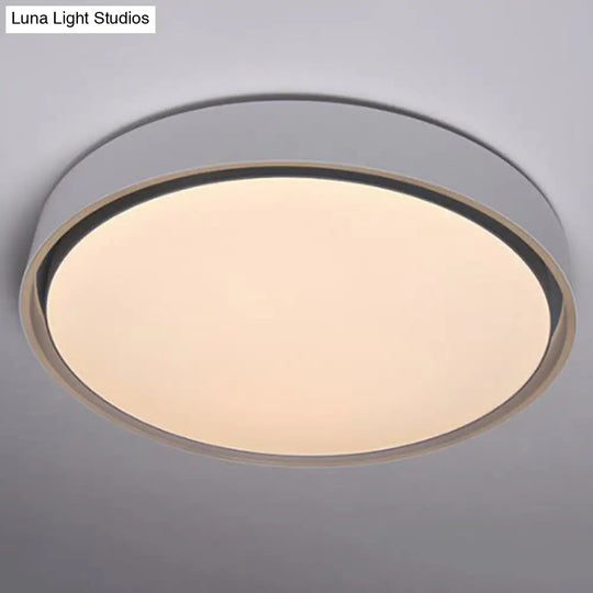 Nordic Style Circle Flush Led Ceiling Light For Bedrooms - Aluminum Mount Lighting Fixture