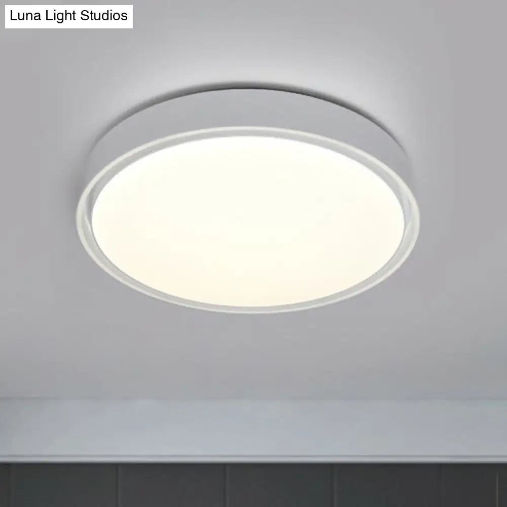 Nordic Style Circle Flush Led Ceiling Light For Bedrooms - Aluminum Mount Lighting Fixture White /