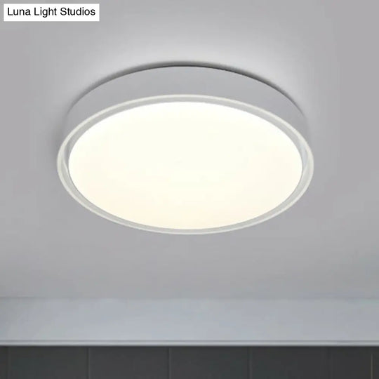 Nordic Style Circle Flush Led Ceiling Light For Bedrooms - Aluminum Mount Lighting Fixture White /