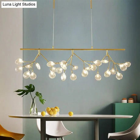 Nordic Style Clear Glass Led Dining Room Pendant Light - Firefly Island Branch Design Lighting