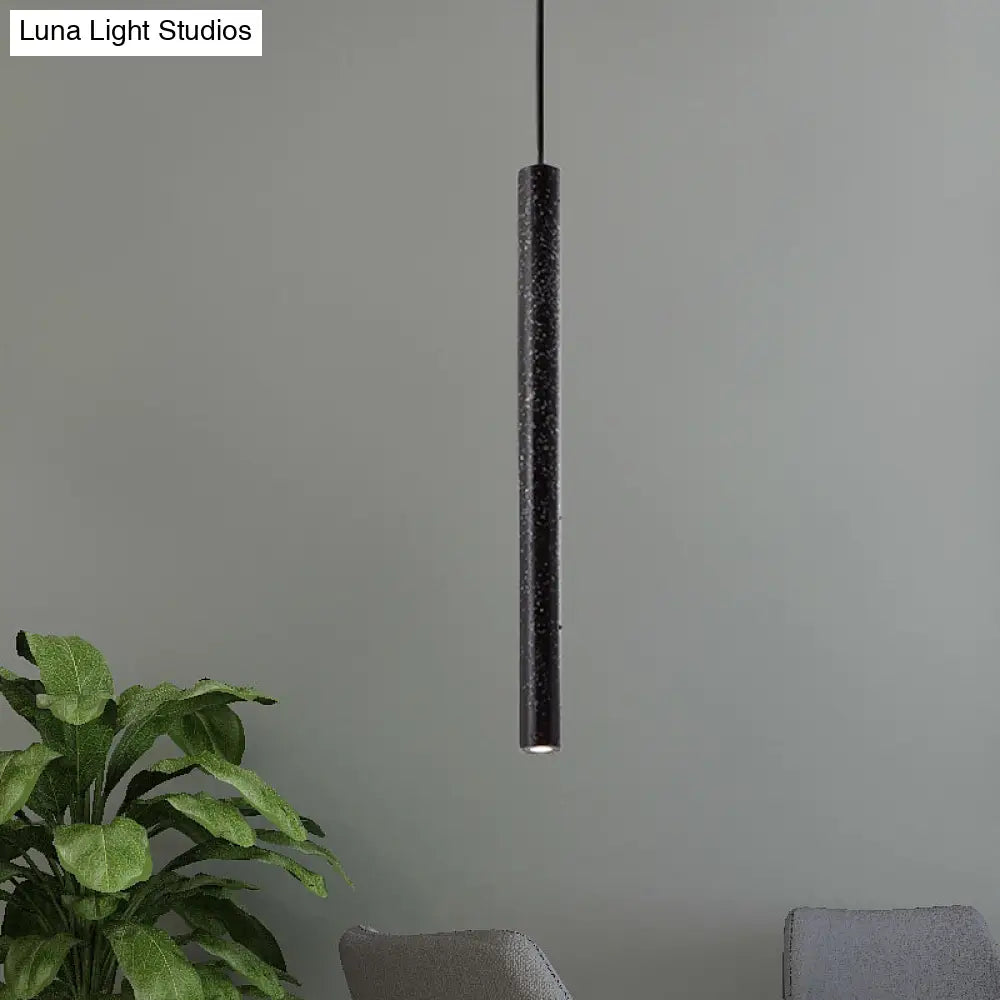 Nordic Style Concrete Pendant Light - 12’/21.5’H Tube 1 Black/White/Yellow Black / 21.5’