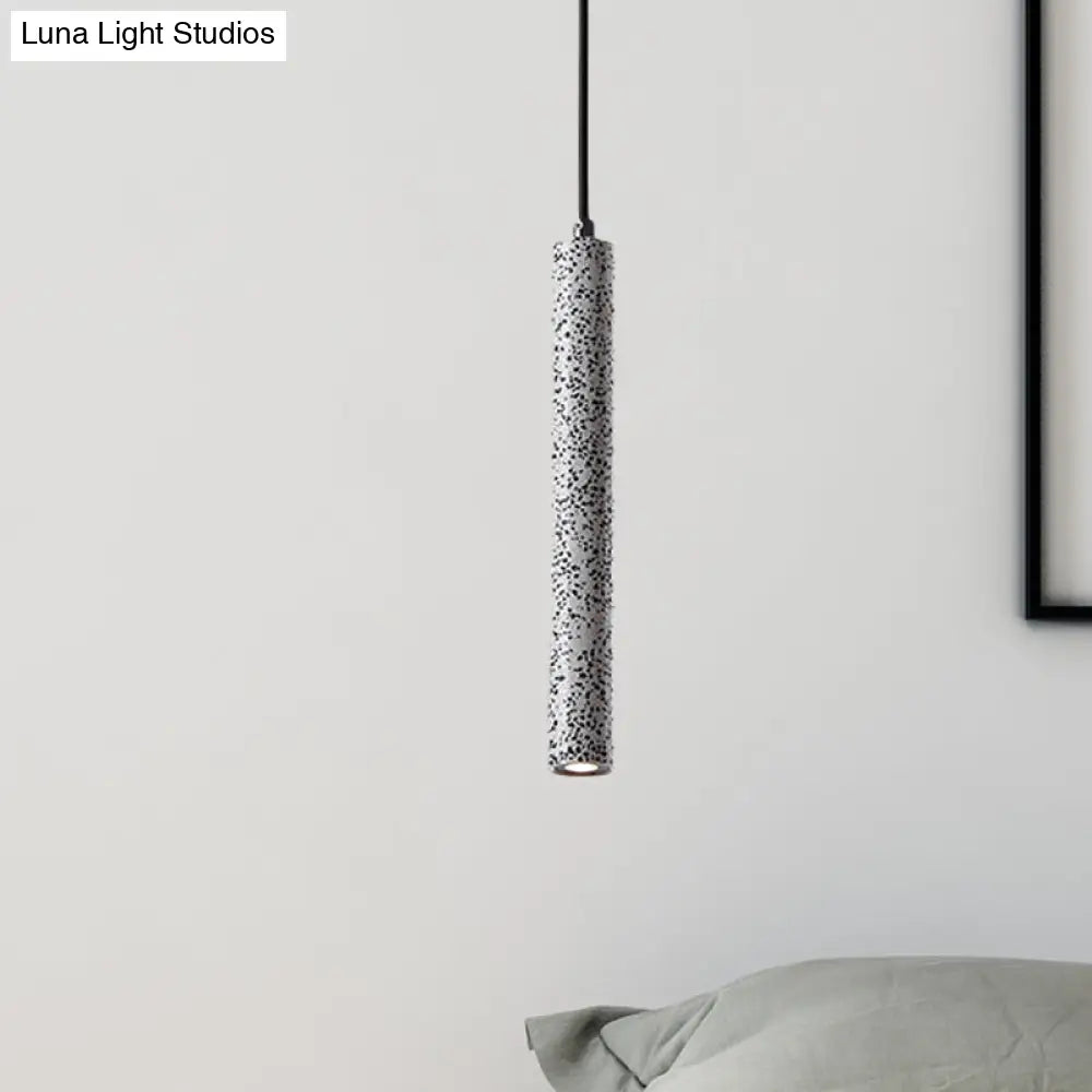 Nordic Style Concrete Pendant Light - 12’/21.5’H Tube 1 Black/White/Yellow White / 12’