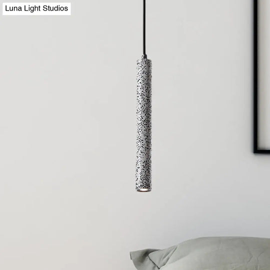 Nordic Style Concrete Pendant Light - 12’/21.5’H Tube 1 Black/White/Yellow White / 12’