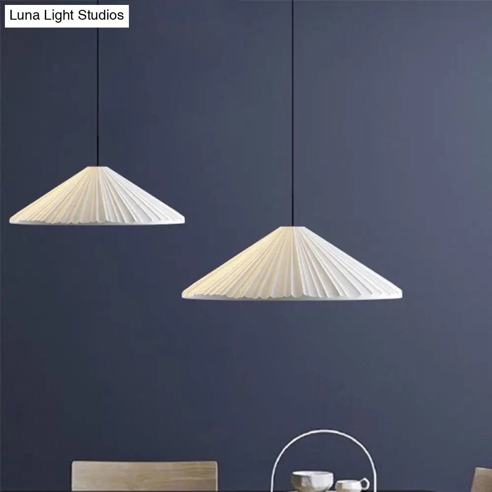Nordic Style Cone Pendant Light - 1 Head Resin Hanging For Cafe Or Restaurant