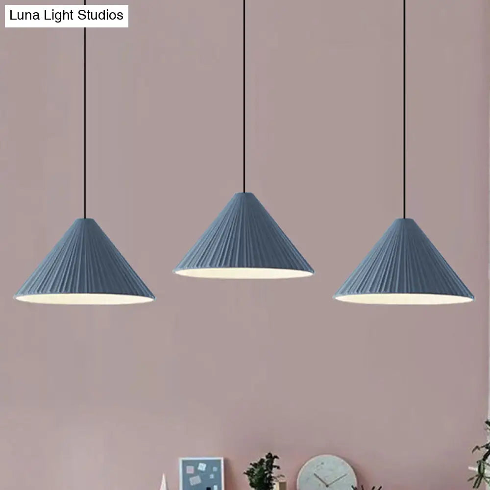 Nordic Style Cone Pendant Light - 1 Head Resin Hanging For Cafe Or Restaurant