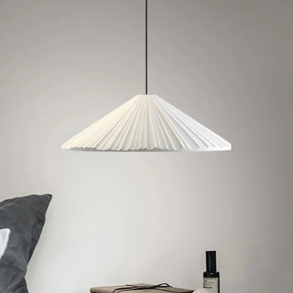 Nordic Style Cone Pendant Light - 1 Head Resin Hanging For Cafe Or Restaurant White / 8